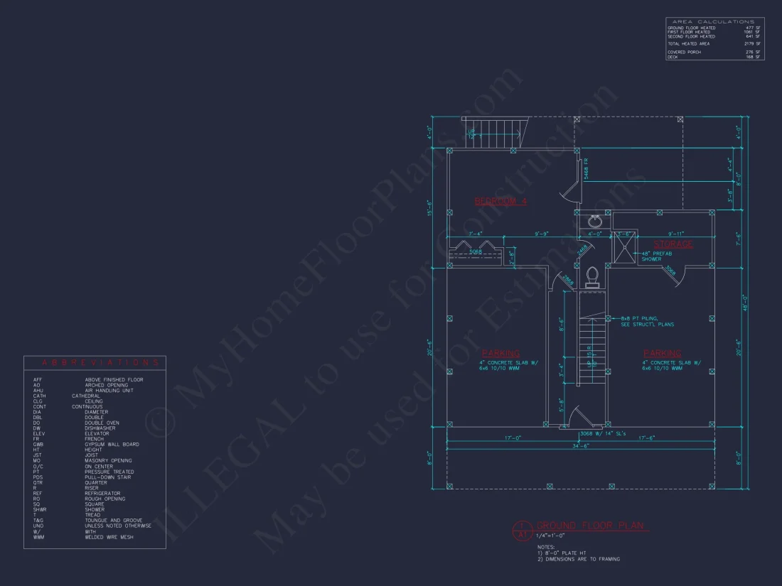 Modern Beach house Floor Plan with 3 Floors and 4 Bedrooms