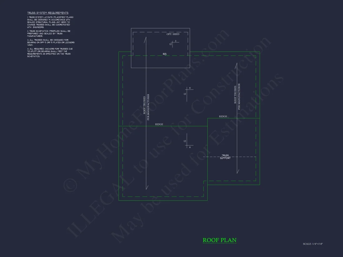 Craftsman Bungalow Small house CAD Blueprint Floor Plan
