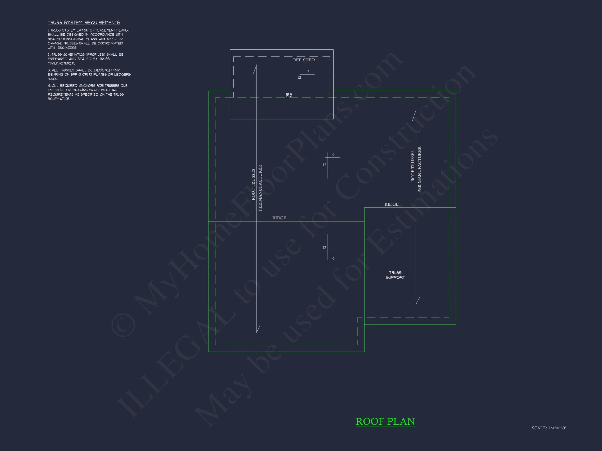 Craftsman Bungalow Small house CAD Blueprint Floor Plan