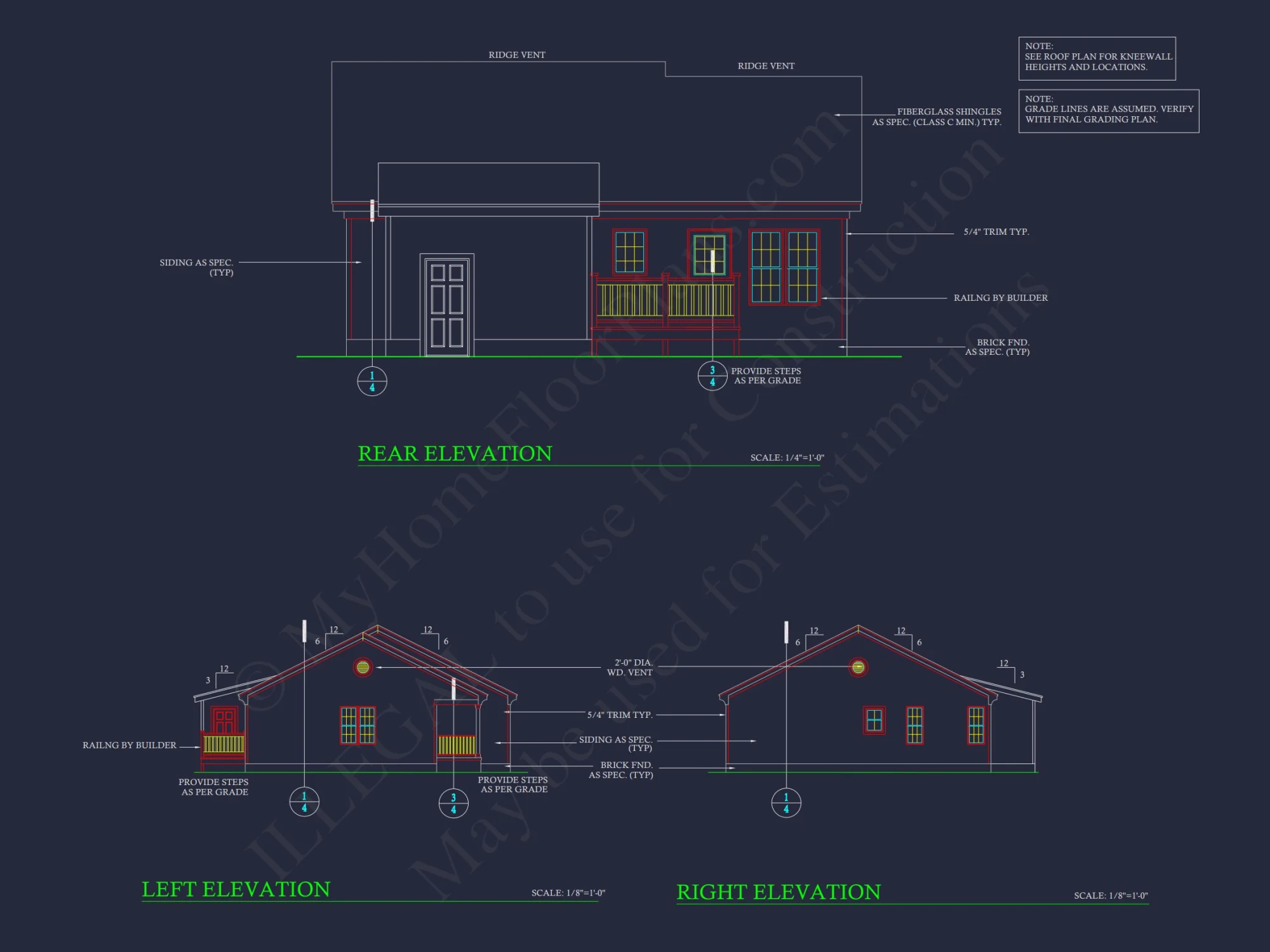 Craftsman Bungalow Small house CAD Blueprint Floor Plan
