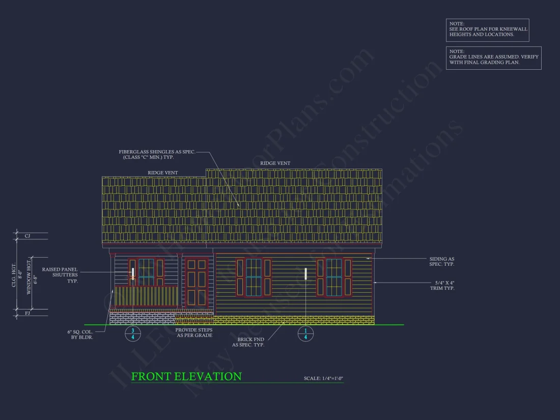 Craftsman Bungalow Small house CAD Blueprint Floor Plan