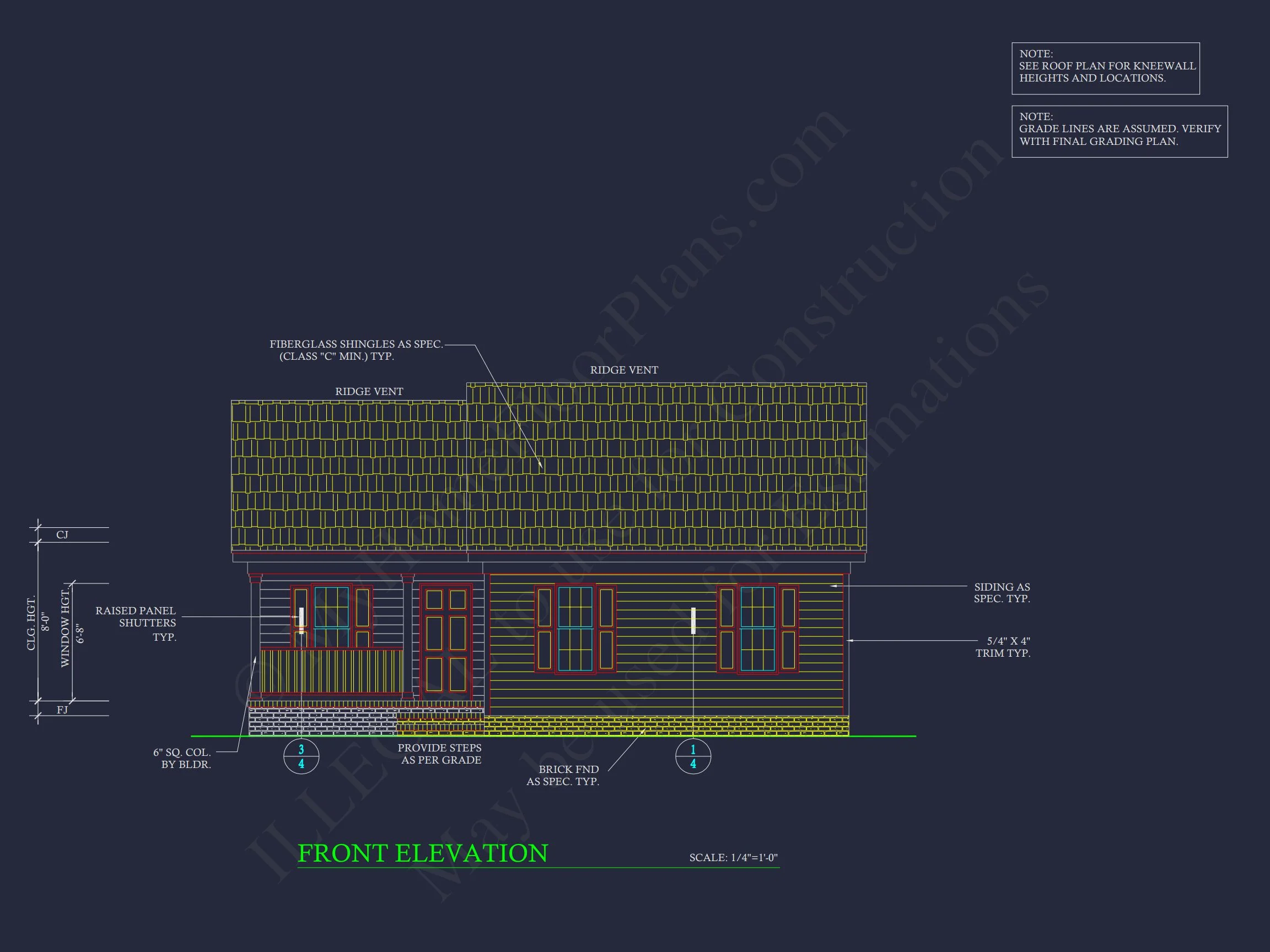 14-1170 HOUSE PLAN - Craftsman Bungalow Small House CAD Blueprint Floor Plan 2 Craftsman Bungalow Small house CAD Blueprint Floor Plan