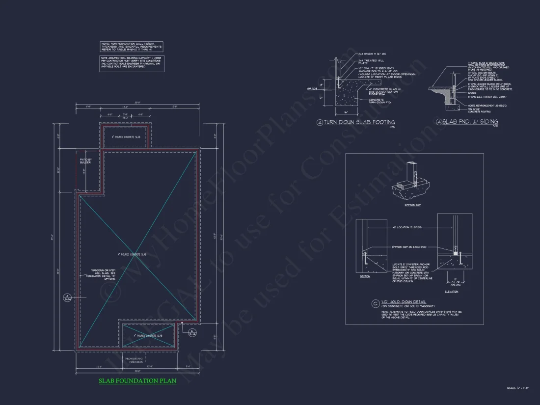 house Plan and Blueprint with First-Floor Designs and CAD Layout