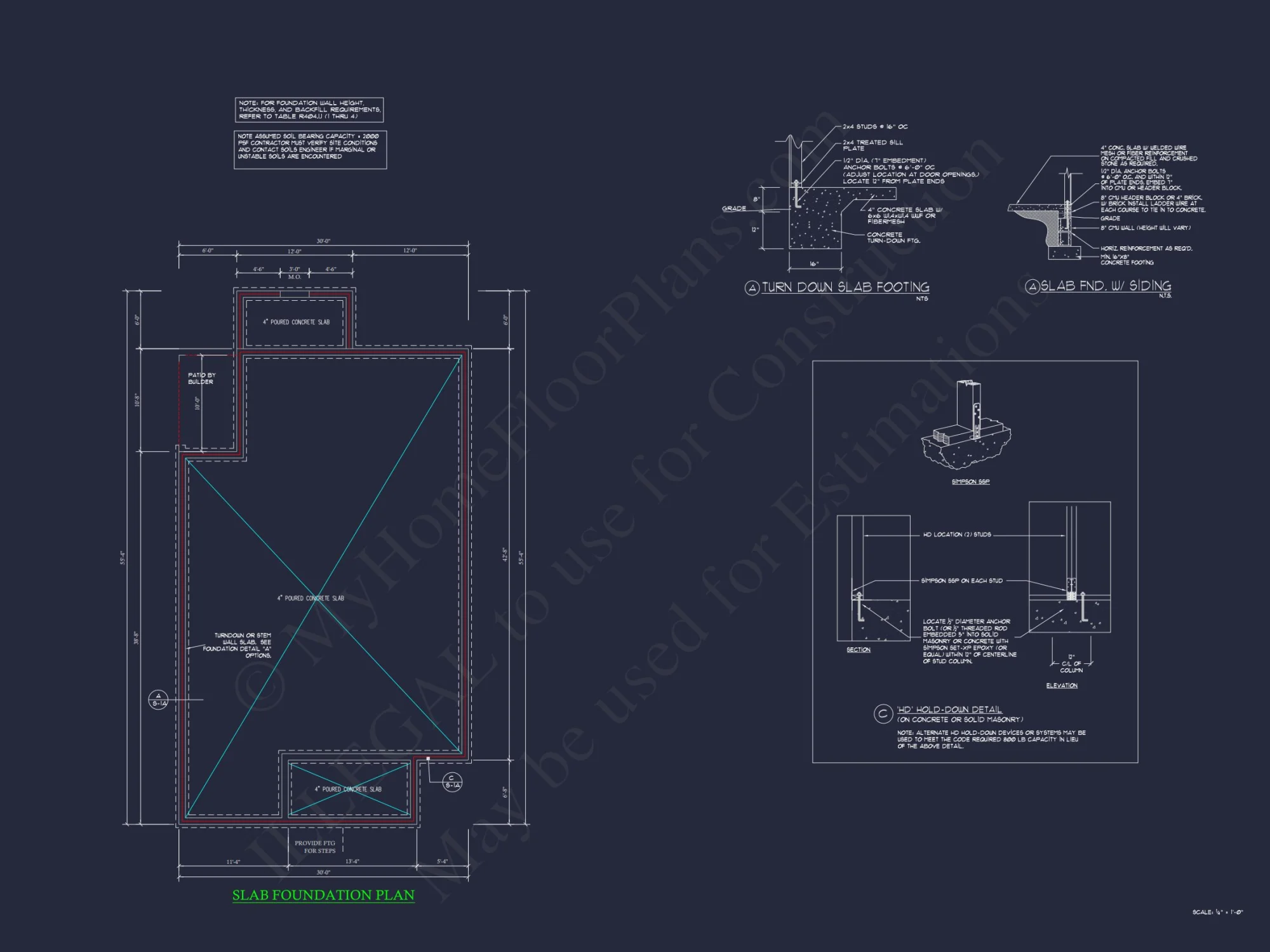 house Plan and Blueprint with First-Floor Designs and CAD Layout