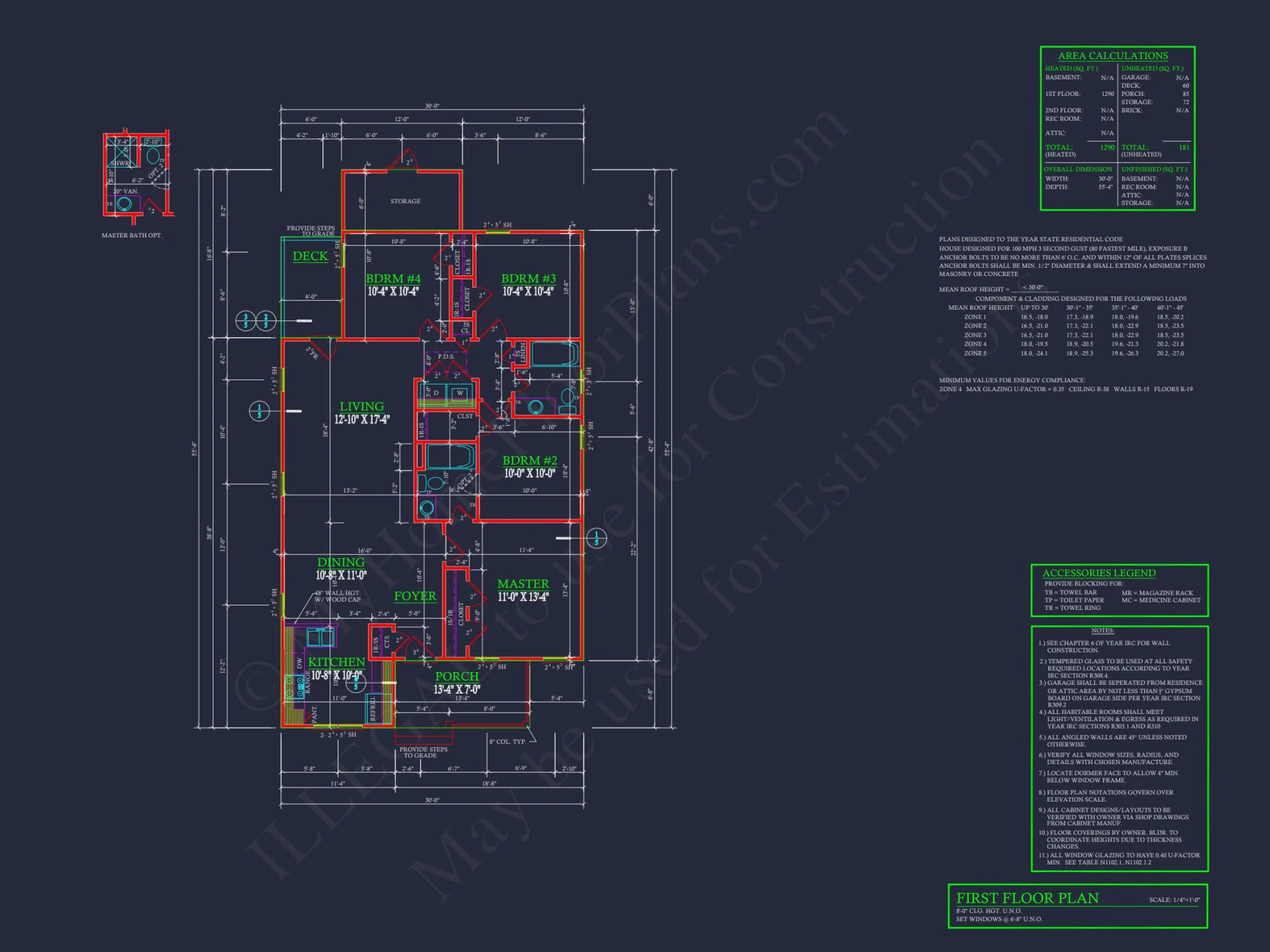 house Plan and Blueprint with First-Floor Designs and CAD Layout
