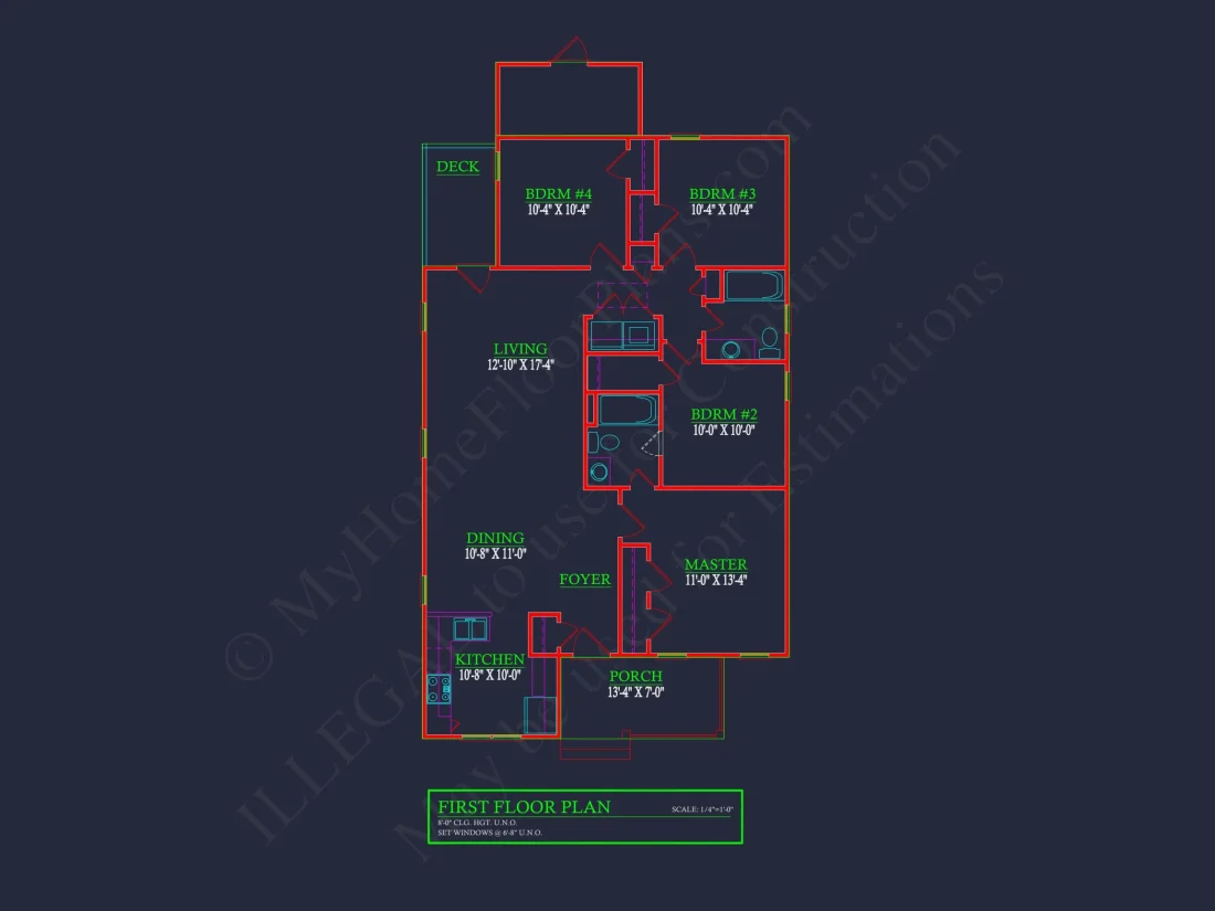 house Plan and Blueprint with First-Floor Designs and CAD Layout