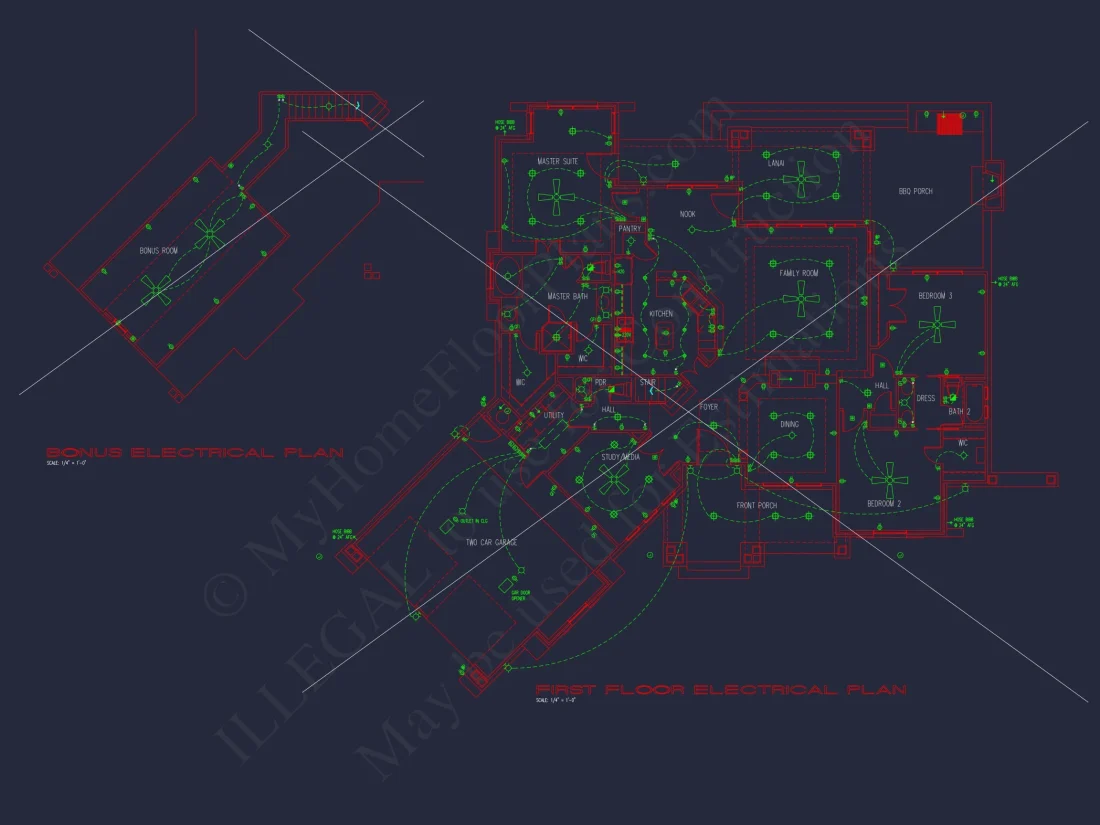Elegant house Floor Plan with Detailed CAD Architecture Designs
