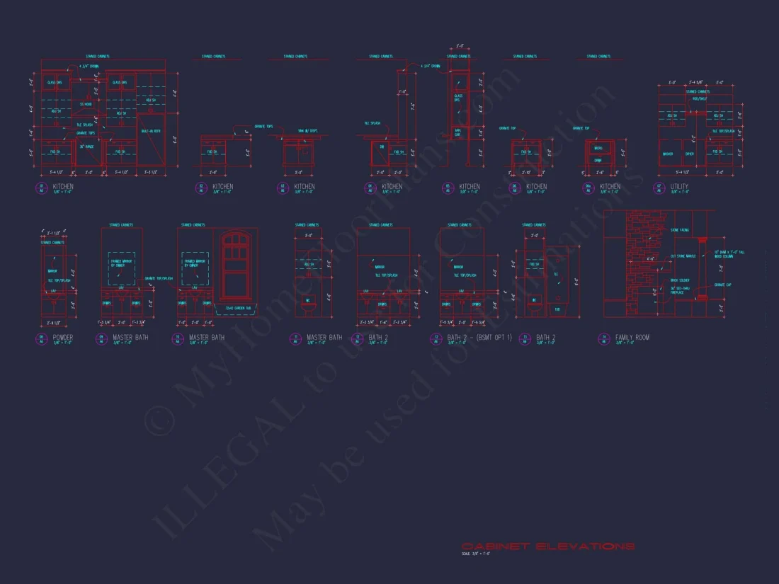 Elegant house Floor Plan with Detailed CAD Architecture Designs