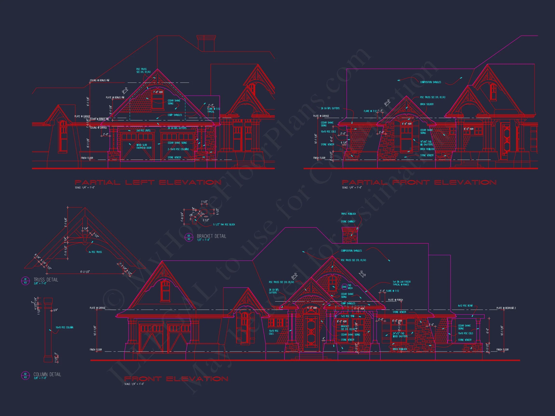Elegant house Floor Plan with Detailed CAD Architecture Designs