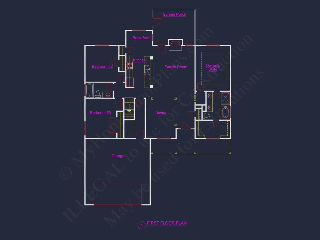 Craftsman house Floor Plan: Stunning CAD Design & Blueprint