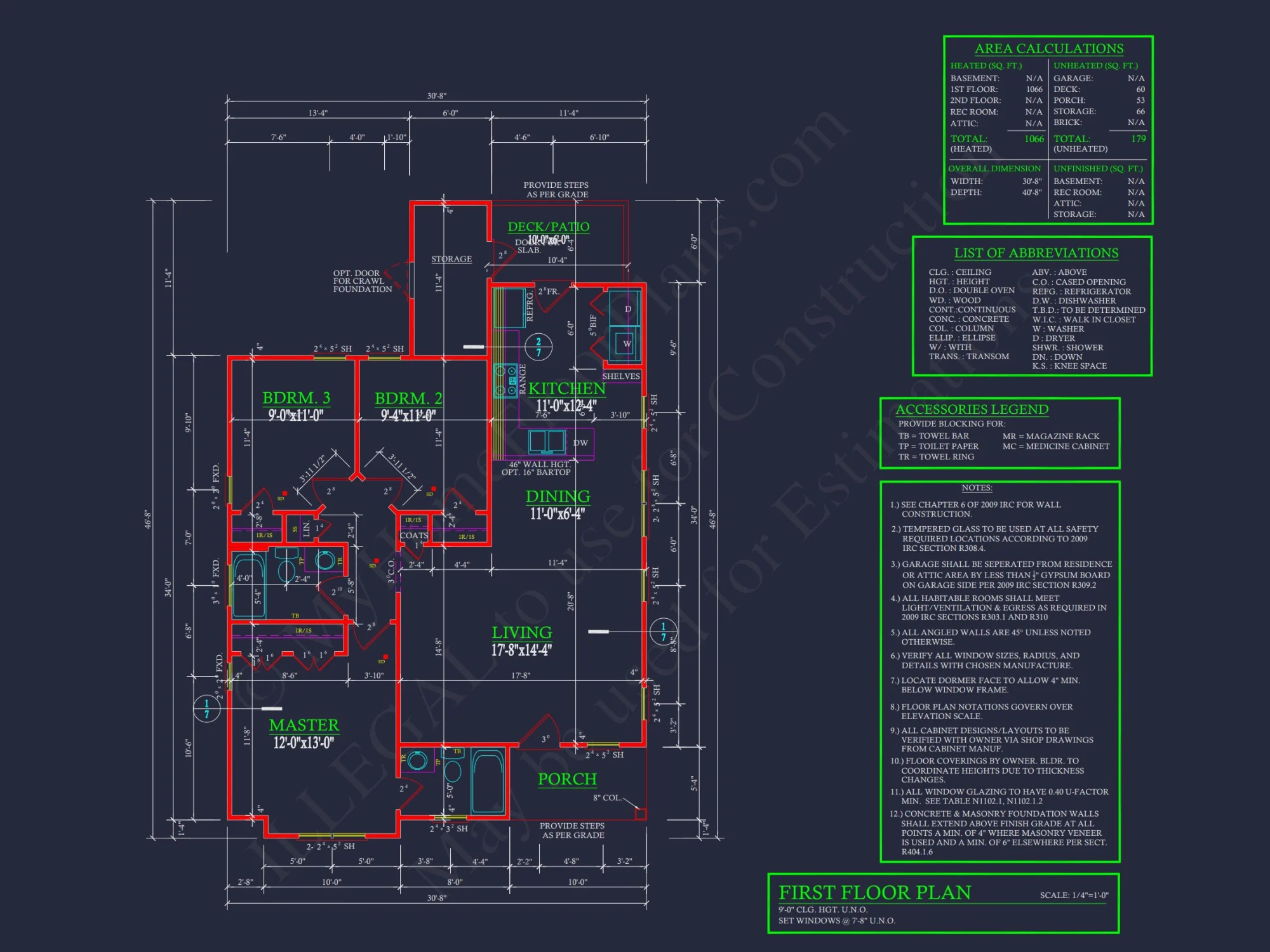 Compact house Plan with 3 Bedrooms – CAD Floor Plan Designs