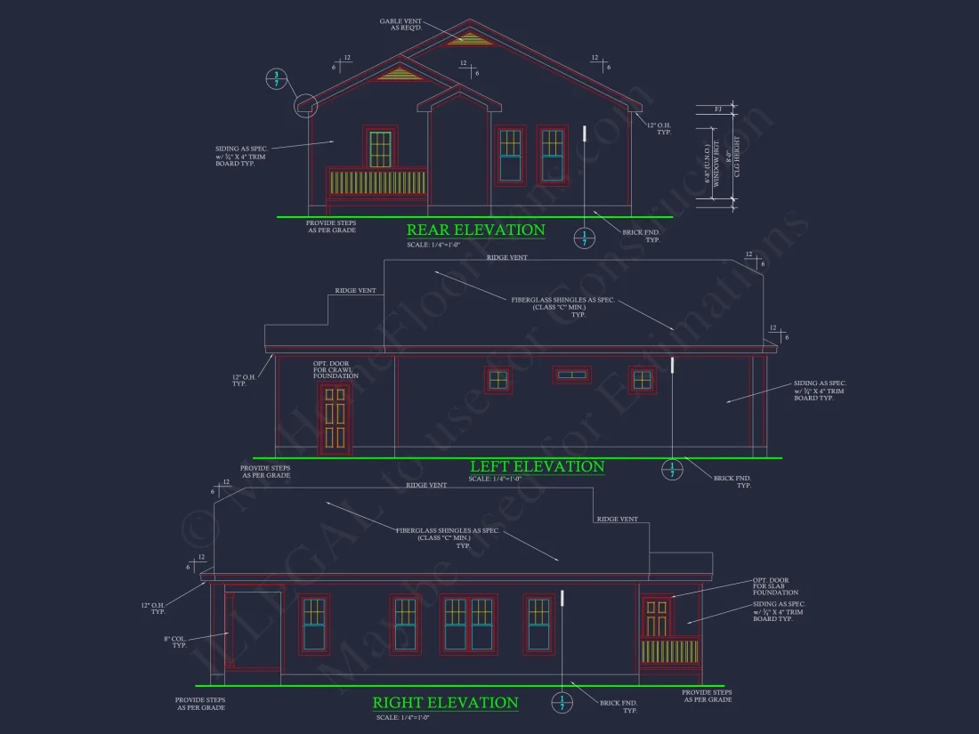 Compact house Plan with 3 Bedrooms – CAD Floor Plan Designs
