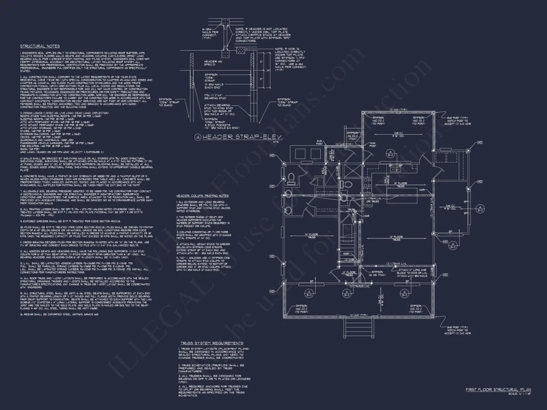 Modern Beach house Blueprint with 2 Floors & Golf Cart Garage