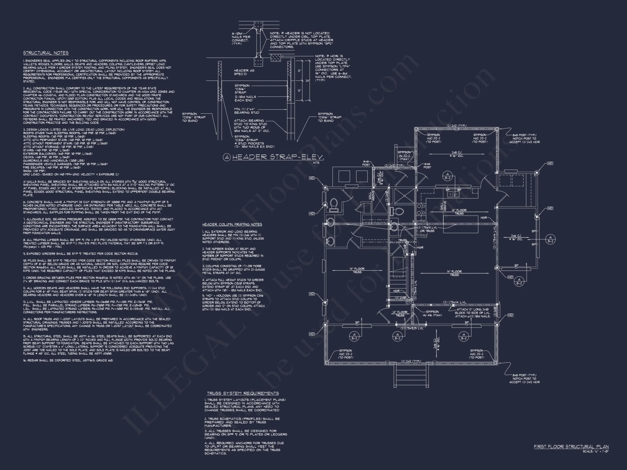 Modern Beach house Blueprint with 2 Floors & Golf Cart Garage