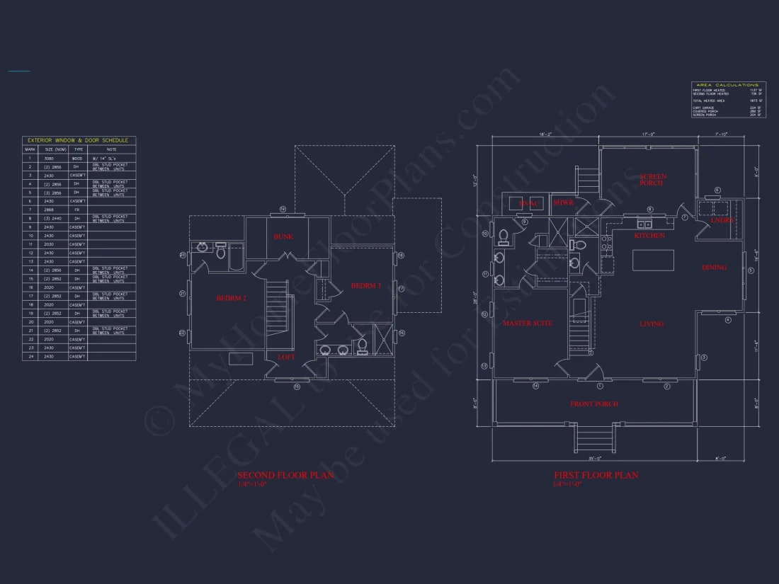 Modern Beach house Blueprint with 2 Floors & Golf Cart Garage