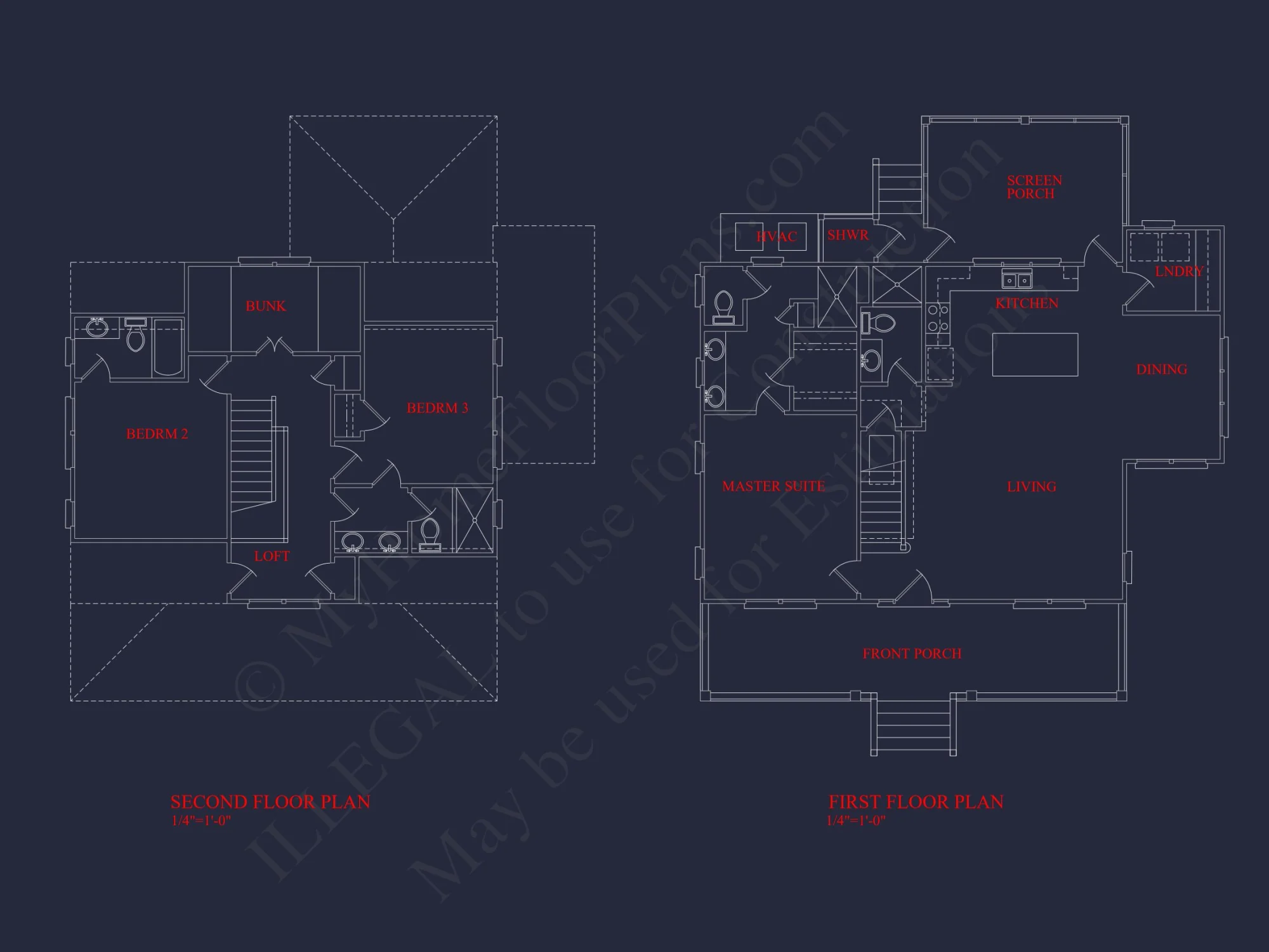 Modern Beach house Blueprint with 2 Floors & Golf Cart Garage