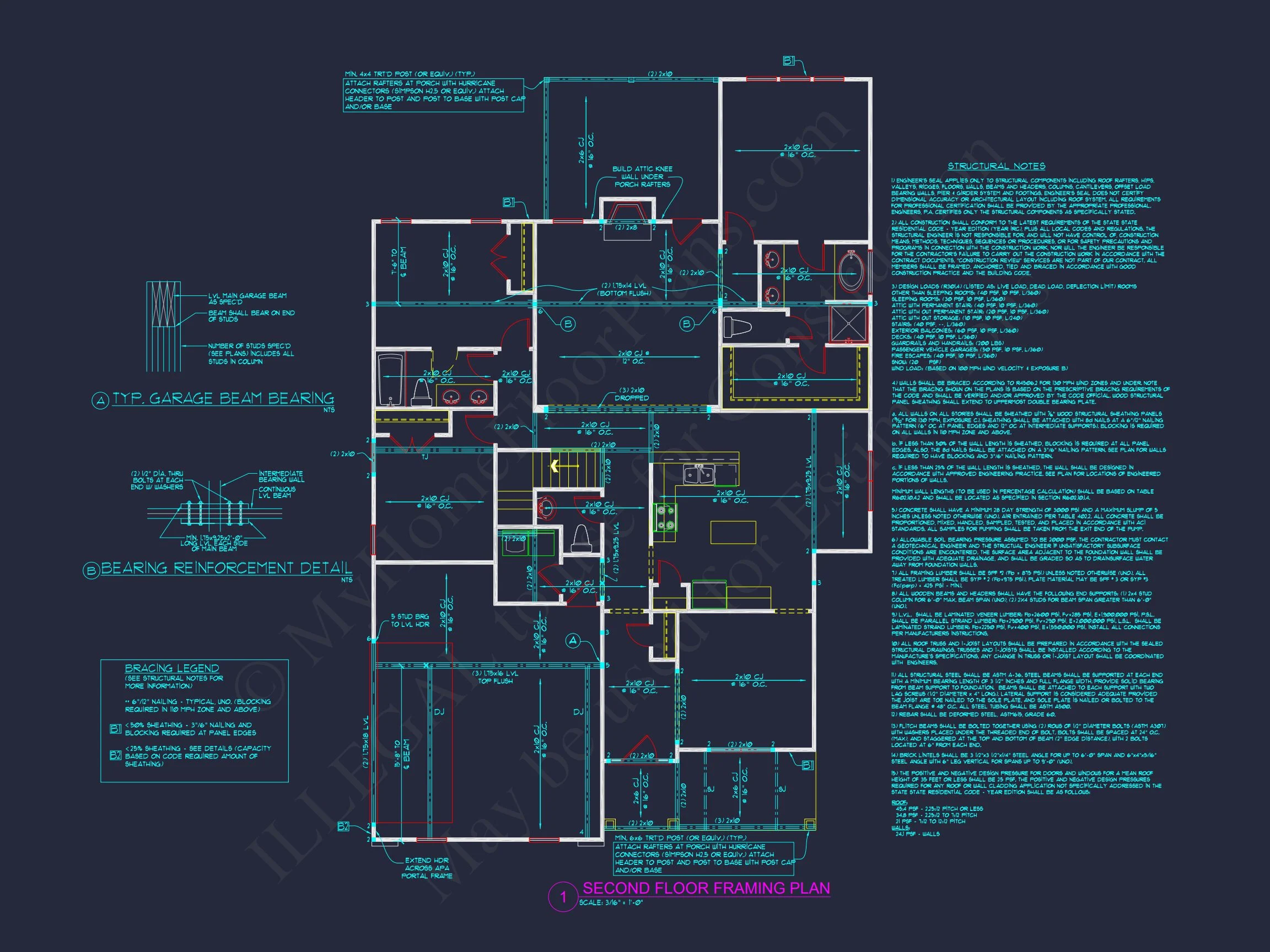 12-2736 HOUSE PLAN - Modern Farmhouse Home Plan - 3-Bed, 2-Bath, 2,000 SF 15 Charming house Plan with 1.5 Floors