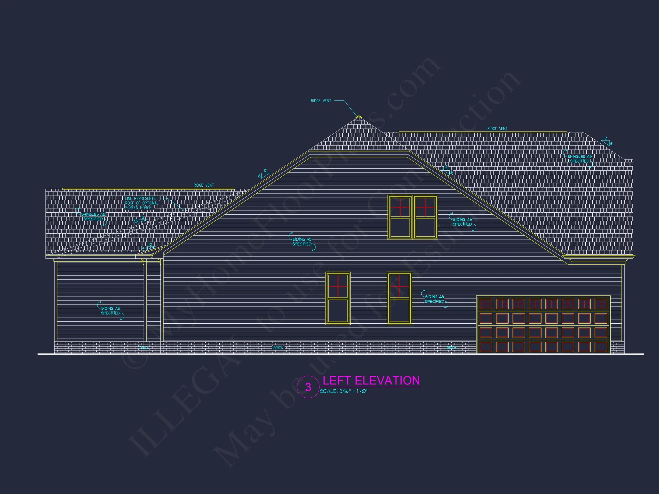 12-2736 HOUSE PLAN - Modern Farmhouse Home Plan - 3-Bed, 2-Bath, 2,000 SF 8 CAD & Blueprint Designs