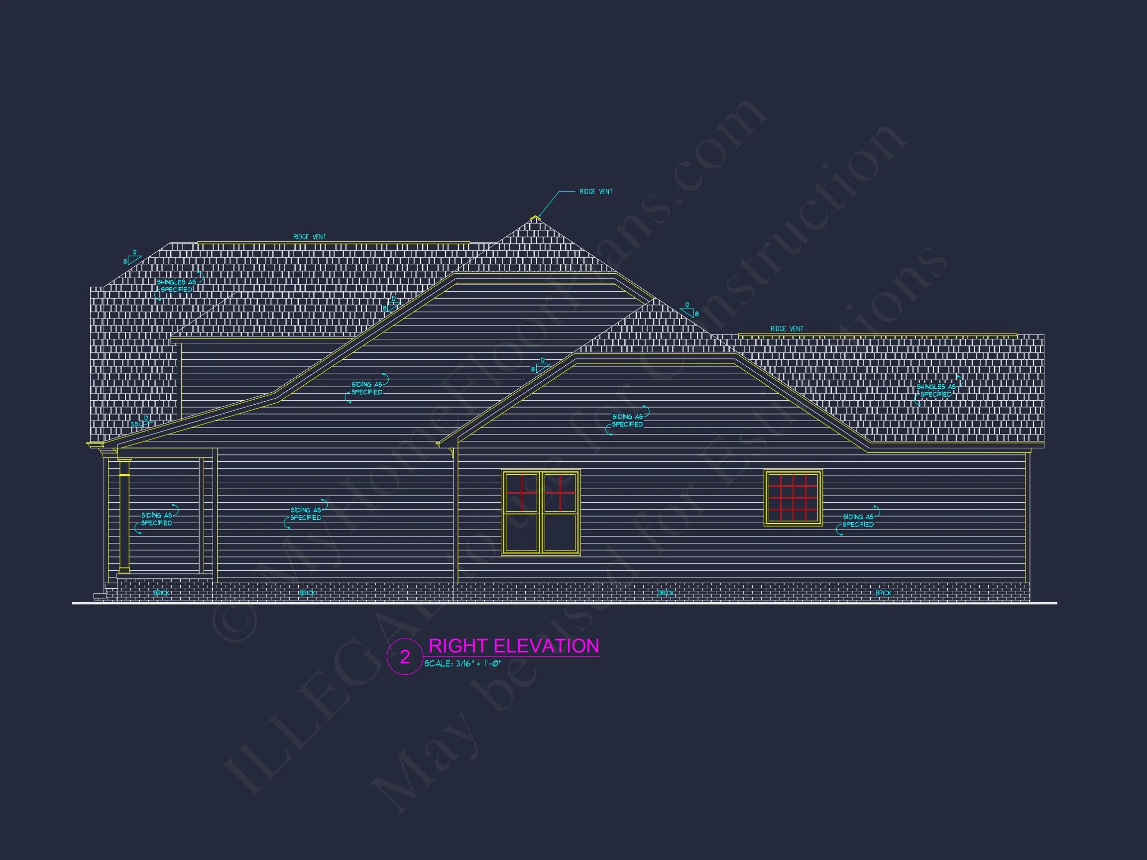 12-2736 HOUSE PLAN - Modern Farmhouse Home Plan - 3-Bed, 2-Bath, 2,000 SF 3 Charming house Plan with 1.5 Floors