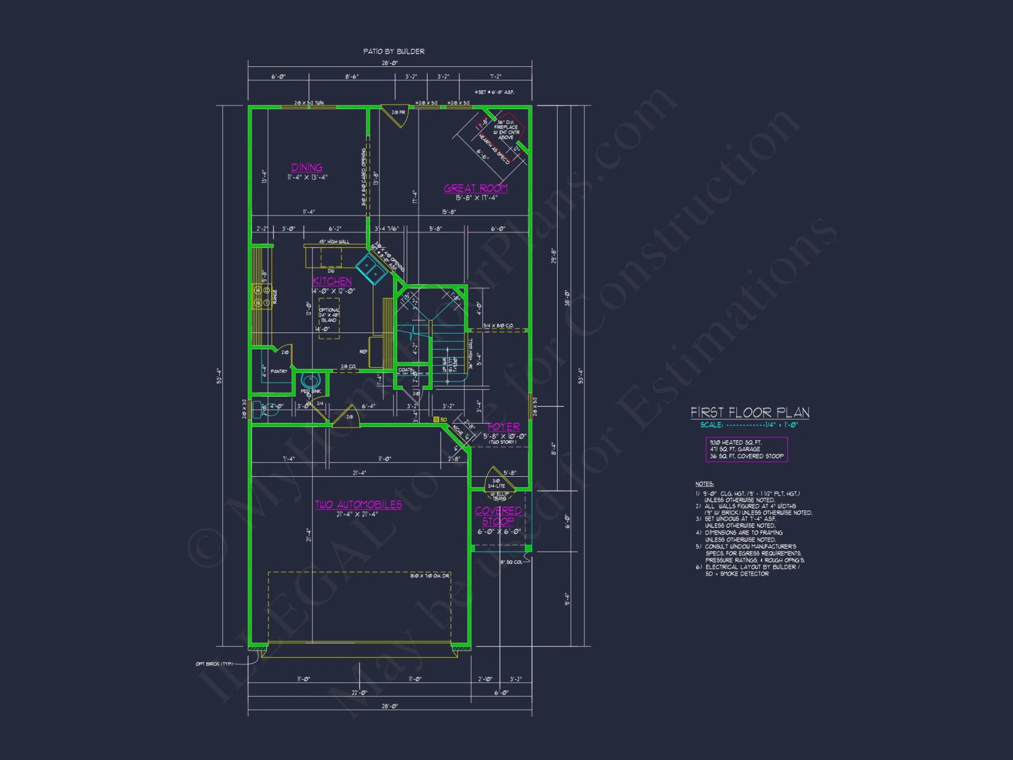 Custom house Plan with 2-Story Floor Plan and CAD Designs