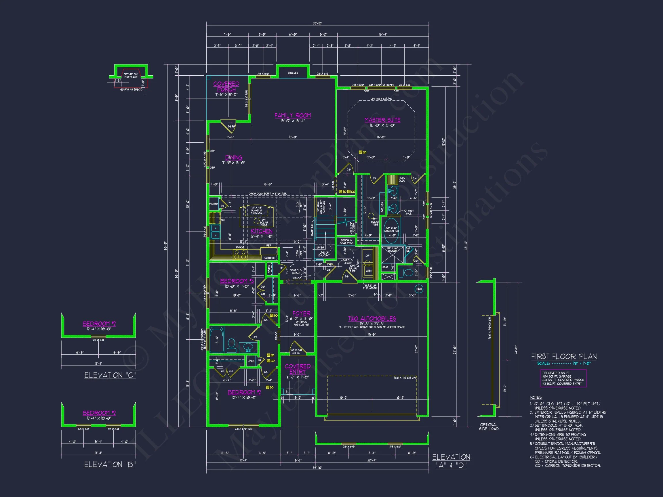 Craftsman house Plan with Versatile Blueprint and CAD Designs