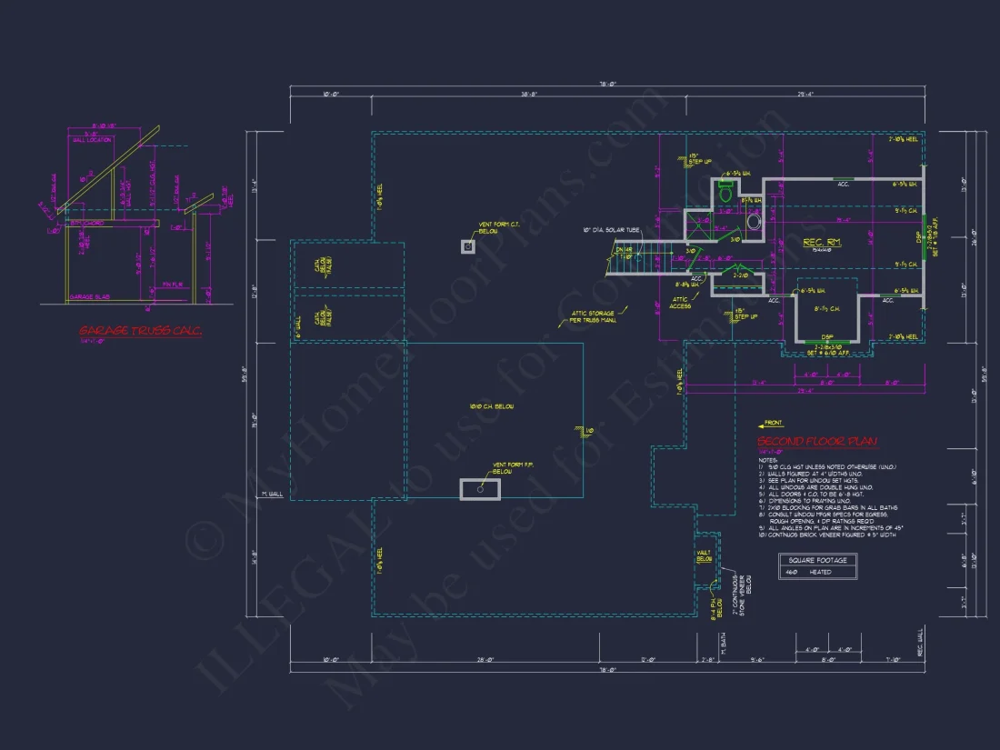 Craftsman house Plan: 2-Story, 3-Bed, 2-Bath Floor Plan
