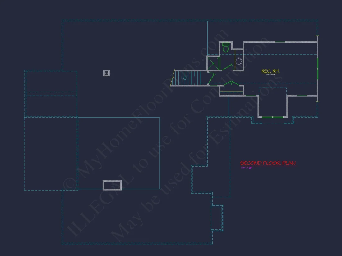 Craftsman house Plan: 2-Story, 3-Bed, 2-Bath Floor Plan