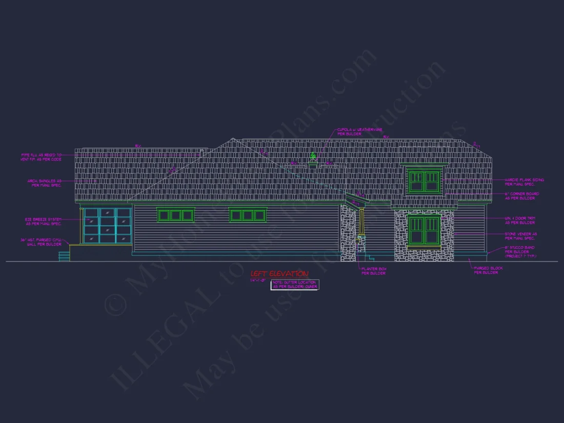 Craftsman house Plan: 2-Story, 3-Bed, 2-Bath Floor Plan