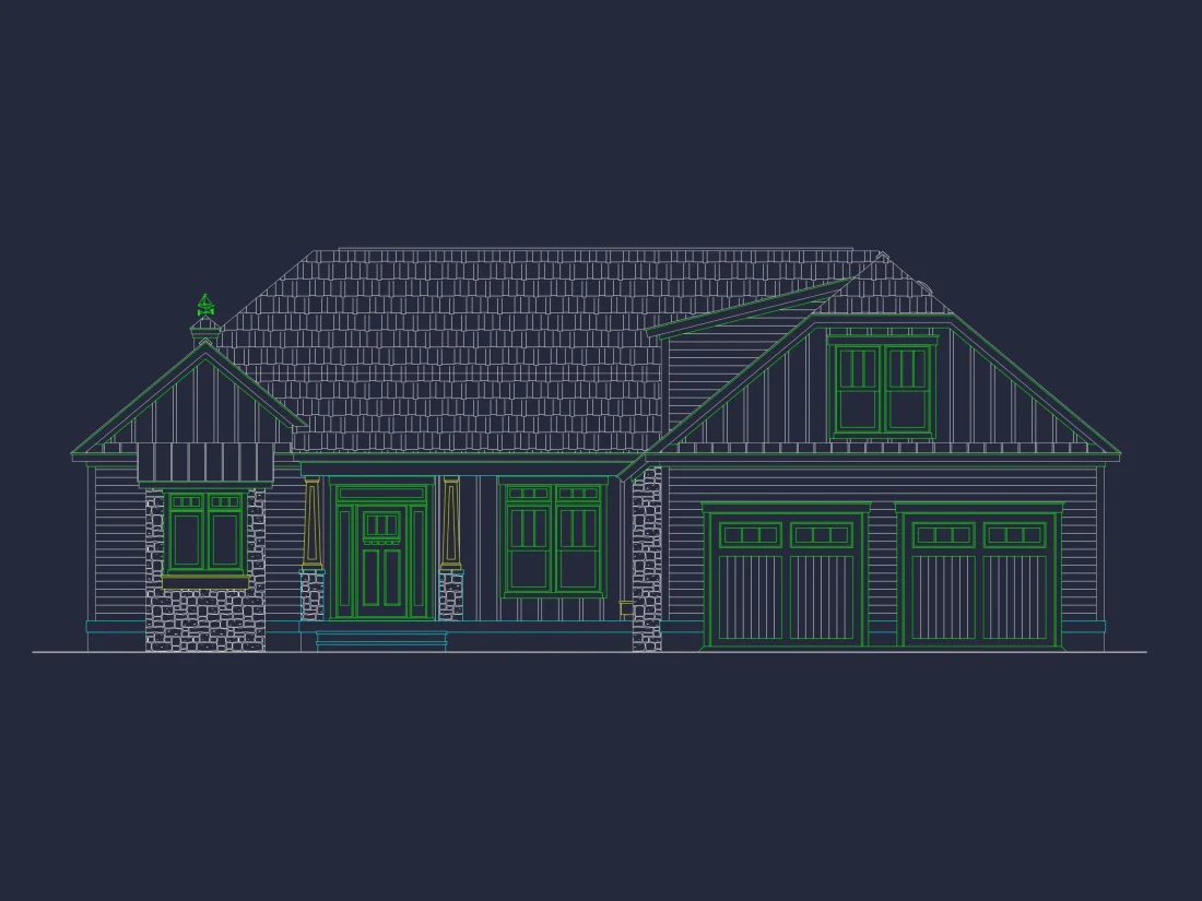Craftsman house Plan: 2-Story, 3-Bed, 2-Bath Floor Plan