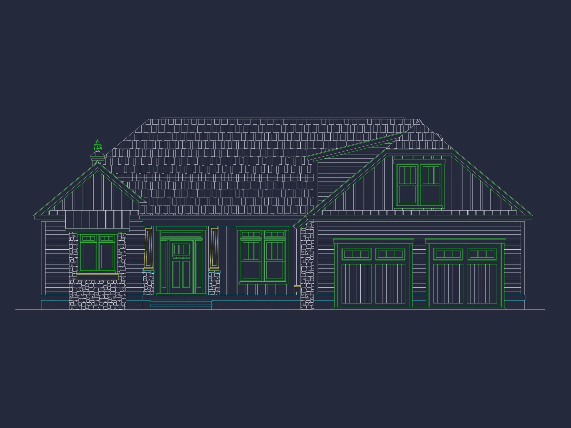 Craftsman house Plan: 2-Story, 3-Bed, 2-Bath Floor Plan