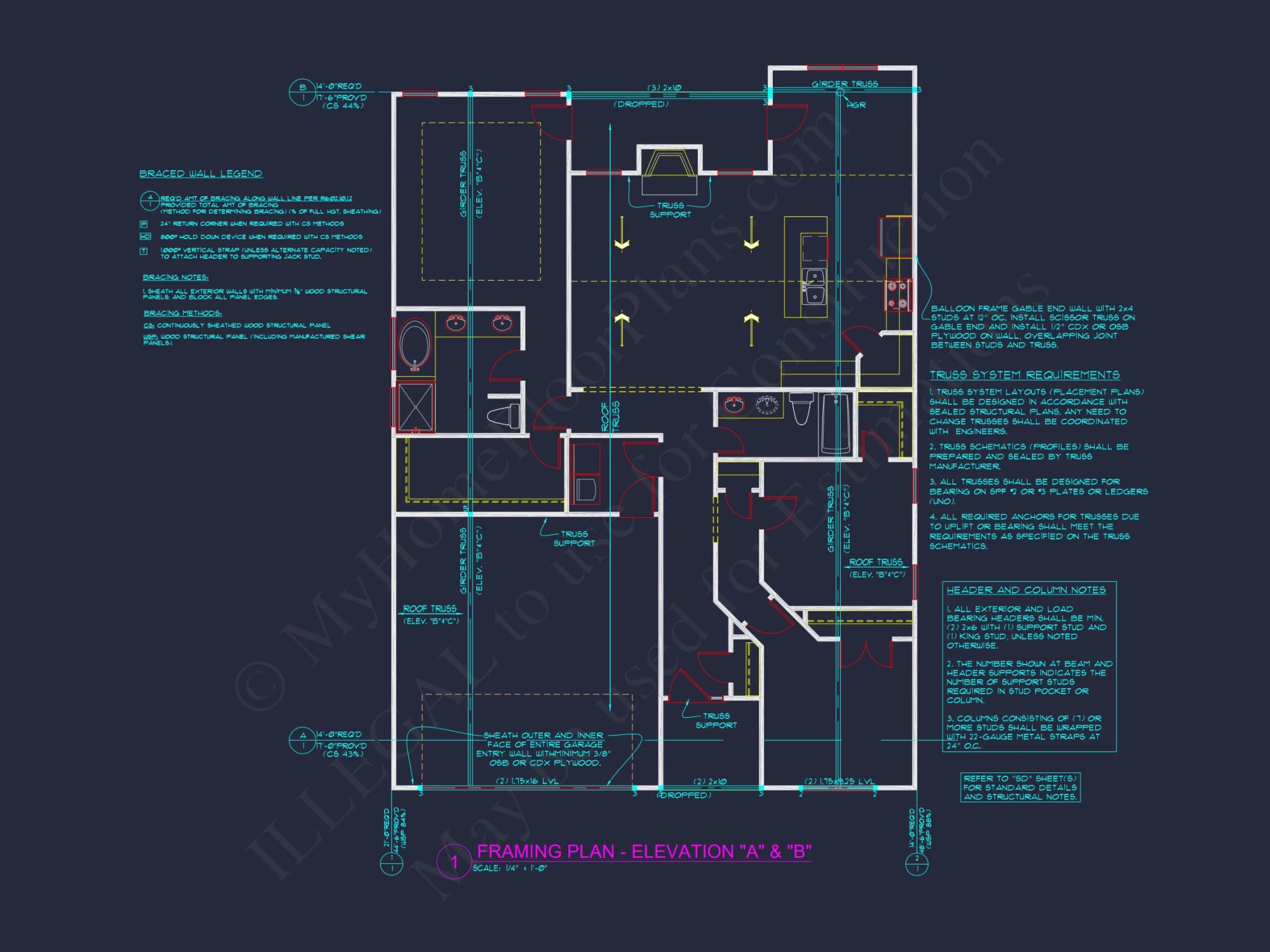 Traditional Craftsman house Plan with 3 Bedrooms and CAD Designs