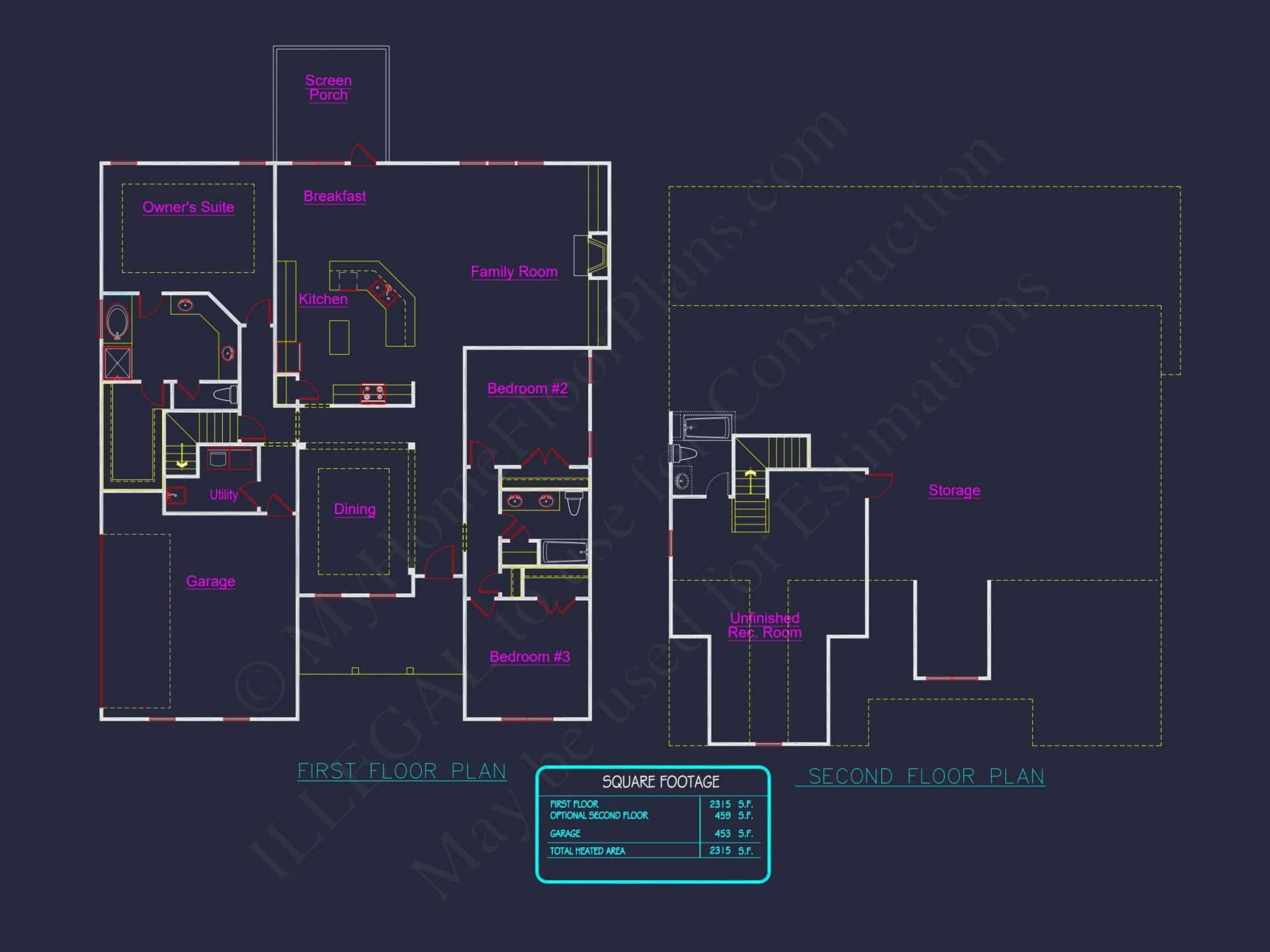 Traditional Craftsman house Plan with 3 Bedrooms and CAD Designs