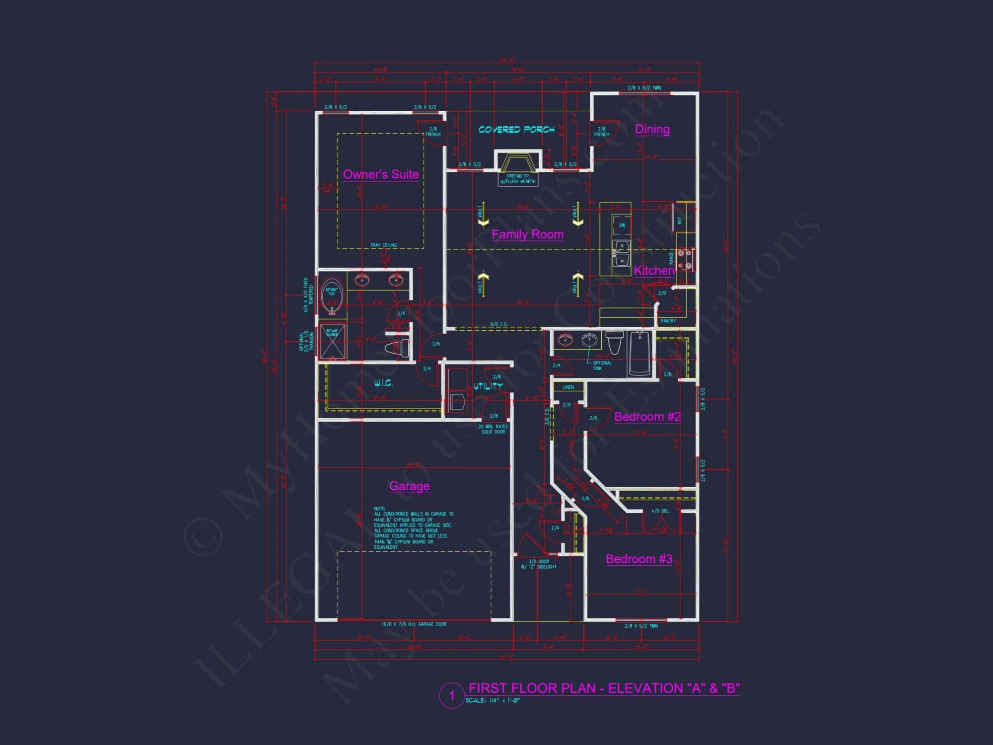 Traditional Craftsman house Plan with 3 Bedrooms and CAD Designs