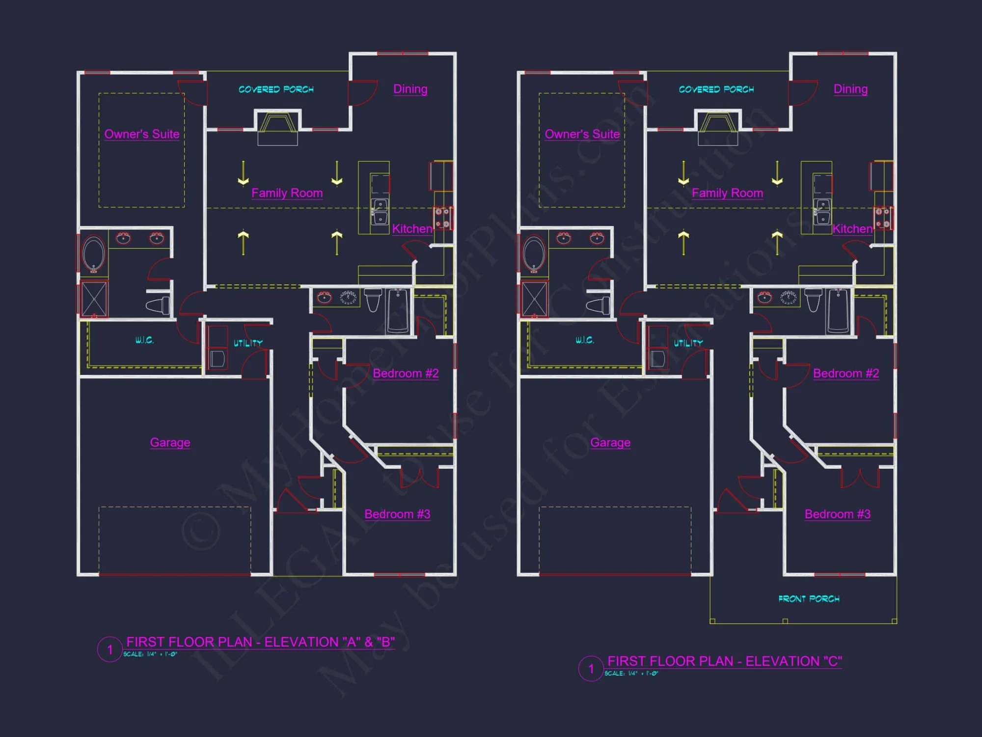 Traditional Craftsman house Plan with 3 Bedrooms and CAD Designs