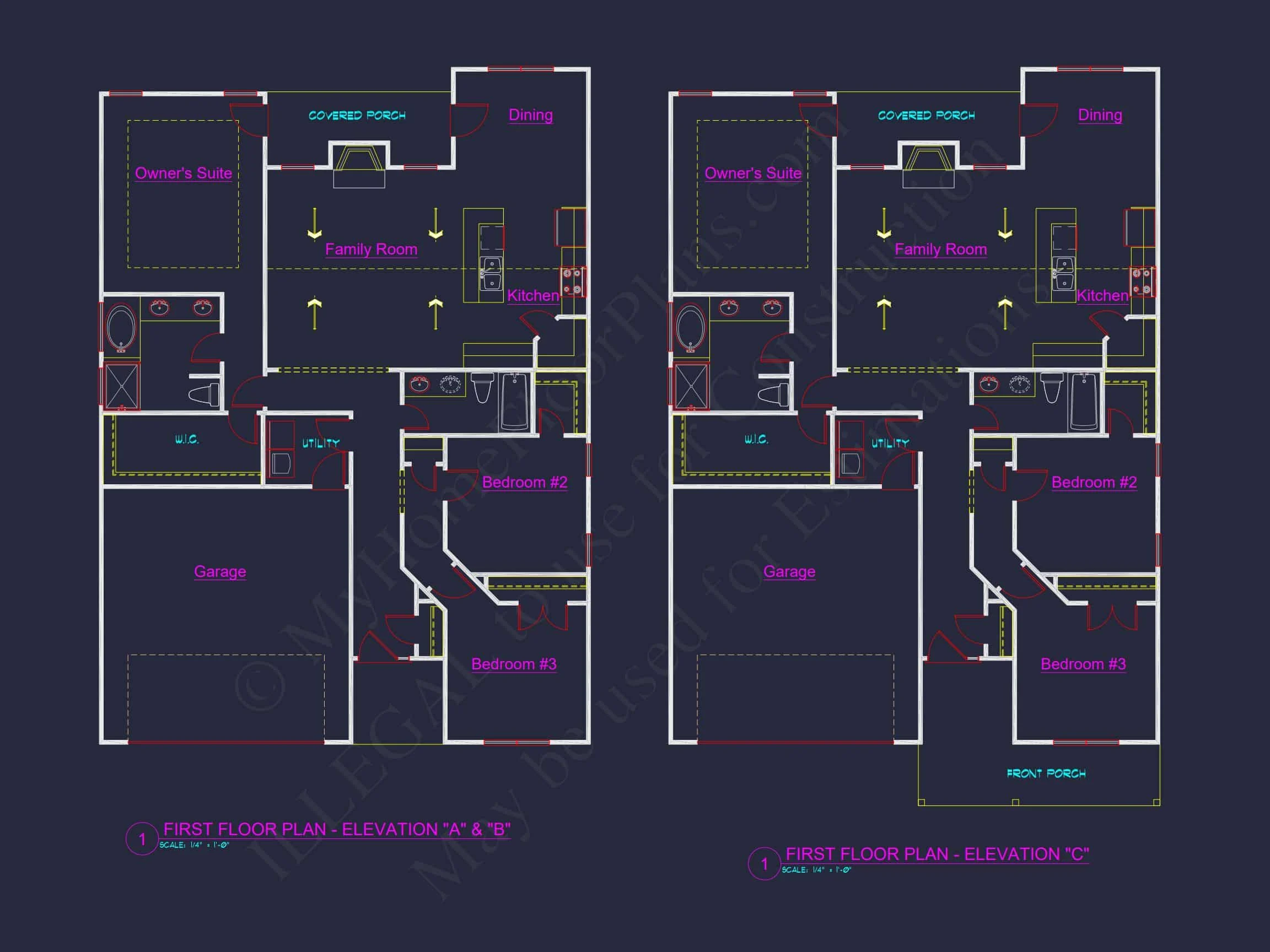 Traditional Craftsman house Plan with 3 Bedrooms and CAD Designs