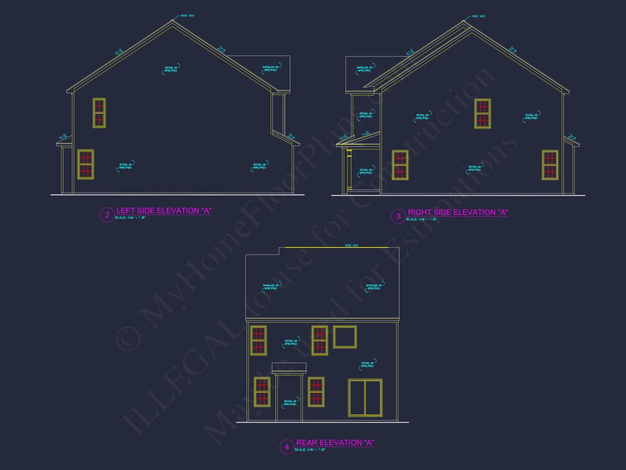 Modern house Floor Plan: CAD Architecture and Elegant Blueprint