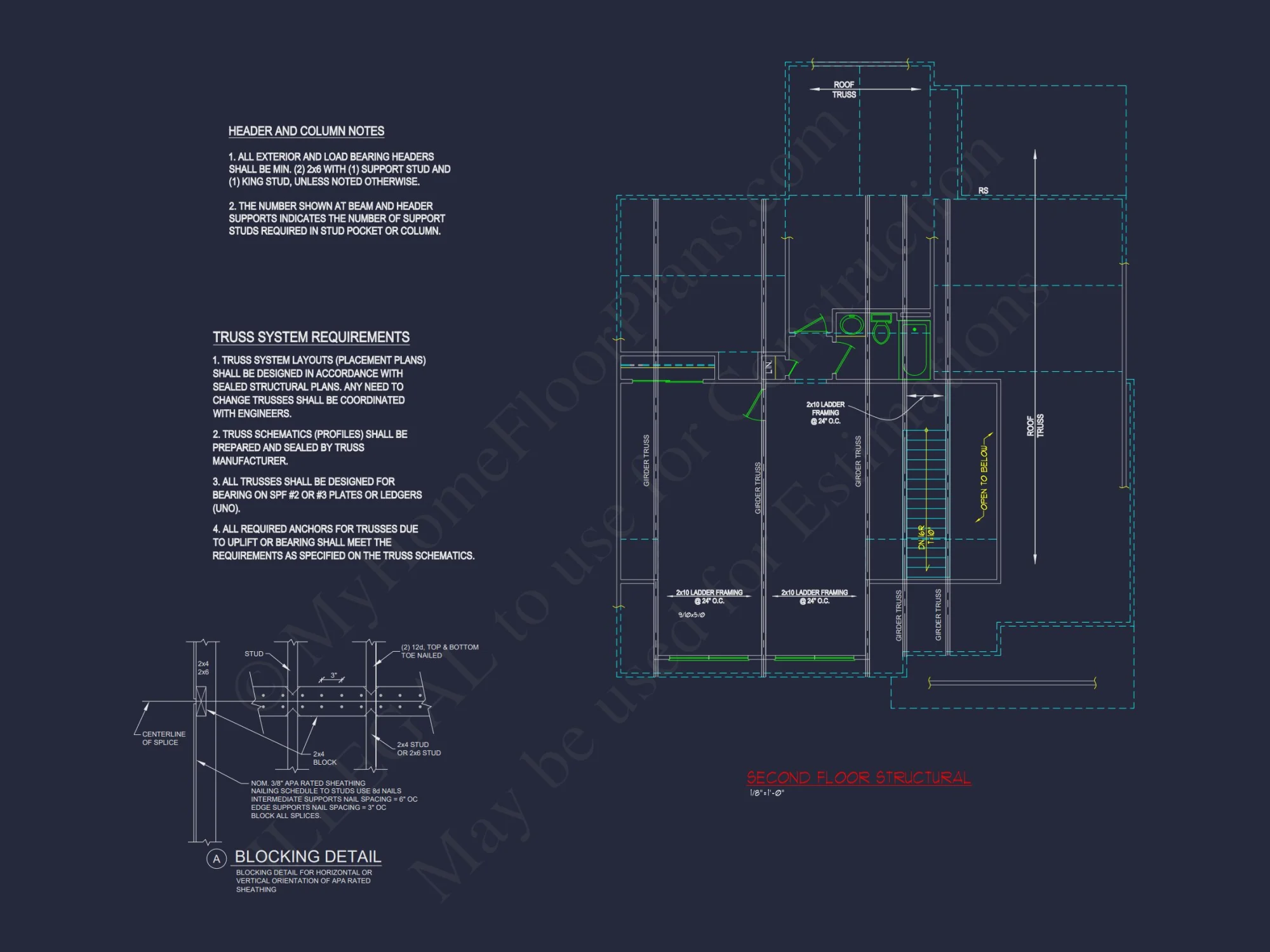 Craftsman house Floor Plan: 3 Bed, 2 Bath, 2 Story Blueprint