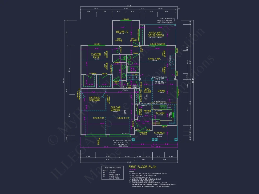 Craftsman house Floor Plan: 3 Bed, 2 Bath, 2 Story Blueprint