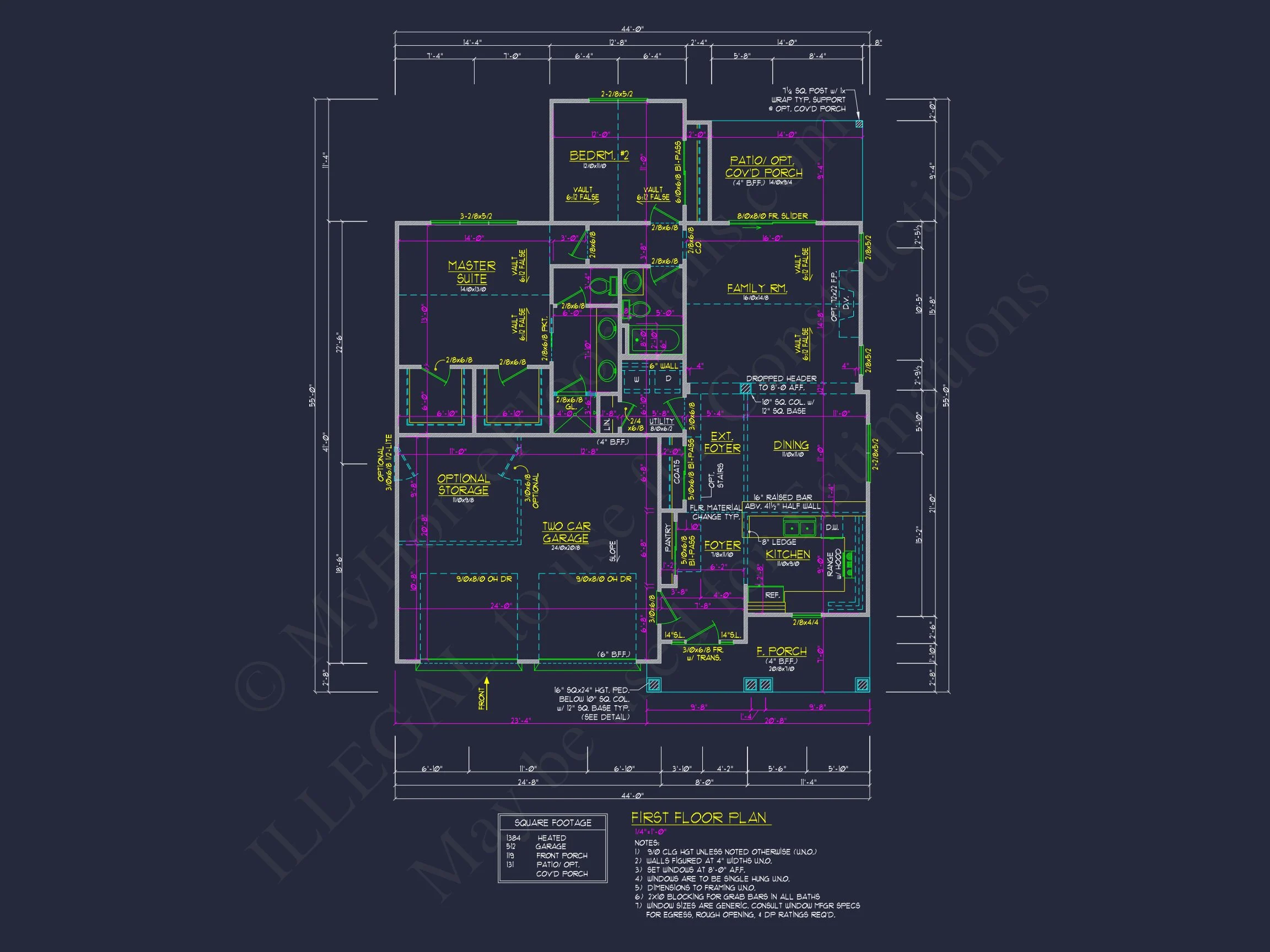 Craftsman house Floor Plan: 3 Bed, 2 Bath, 2 Story Blueprint