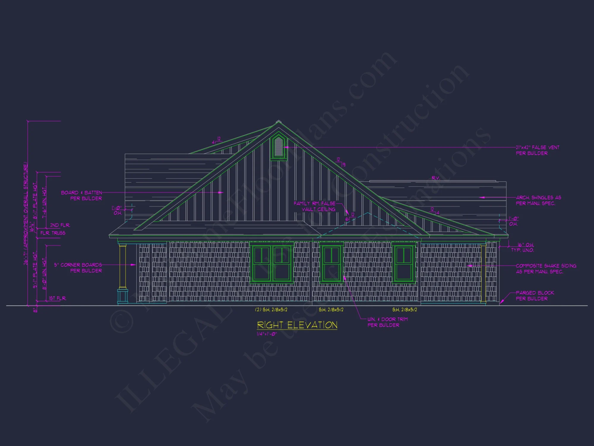 Craftsman house Floor Plan: 3 Bed, 2 Bath, 2 Story Blueprint