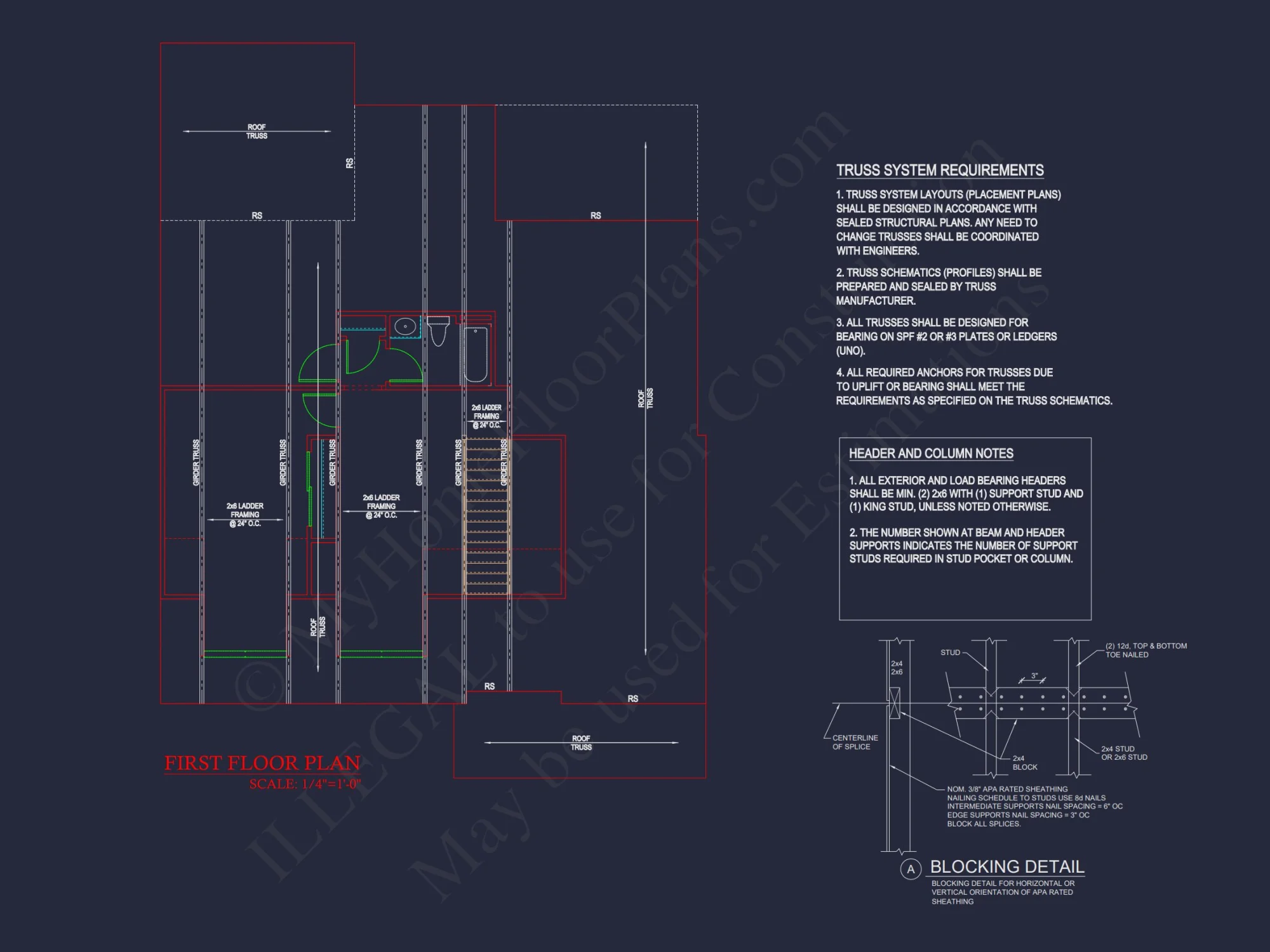 Modern house Blueprint with Floor Plan and CAD Designs