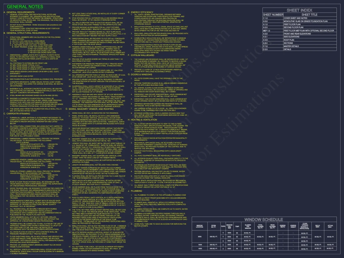 Modern house Blueprint with Floor Plan and CAD Designs
