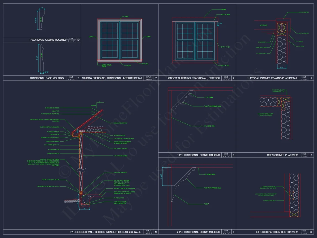 Modern house Blueprint with Floor Plan and CAD Designs