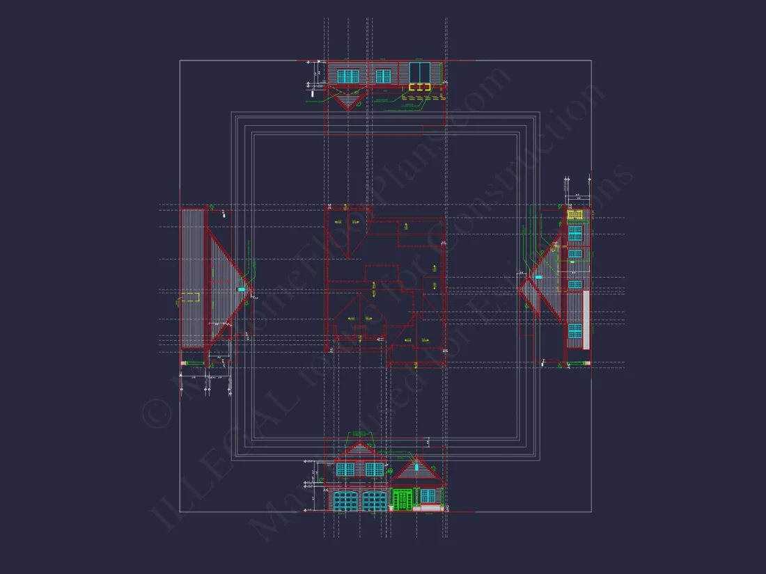 Modern house Blueprint with Floor Plan and CAD Designs