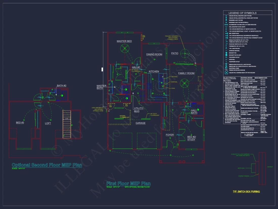 Modern house Blueprint with Floor Plan and CAD Designs