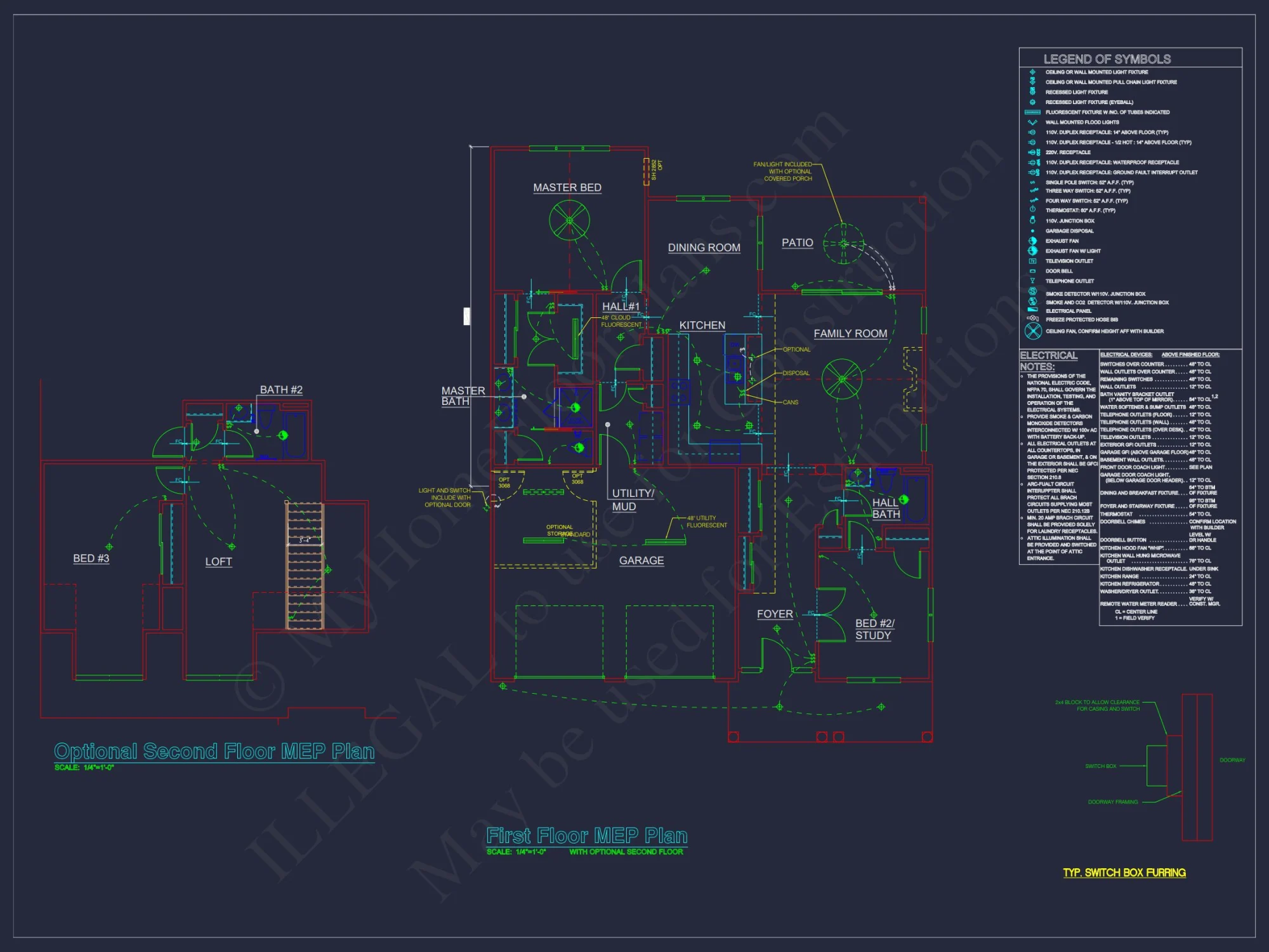 Modern house Blueprint with Floor Plan and CAD Designs