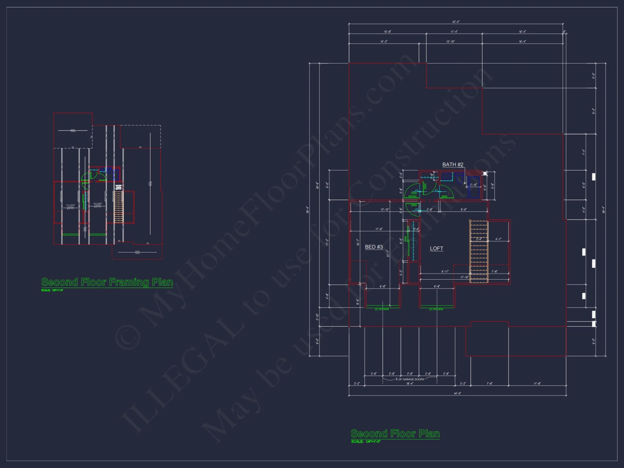 Modern house Blueprint with Floor Plan and CAD Designs