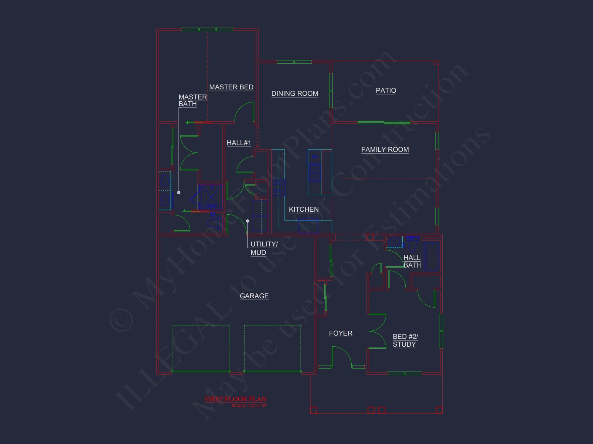 Modern house Blueprint with Floor Plan and CAD Designs