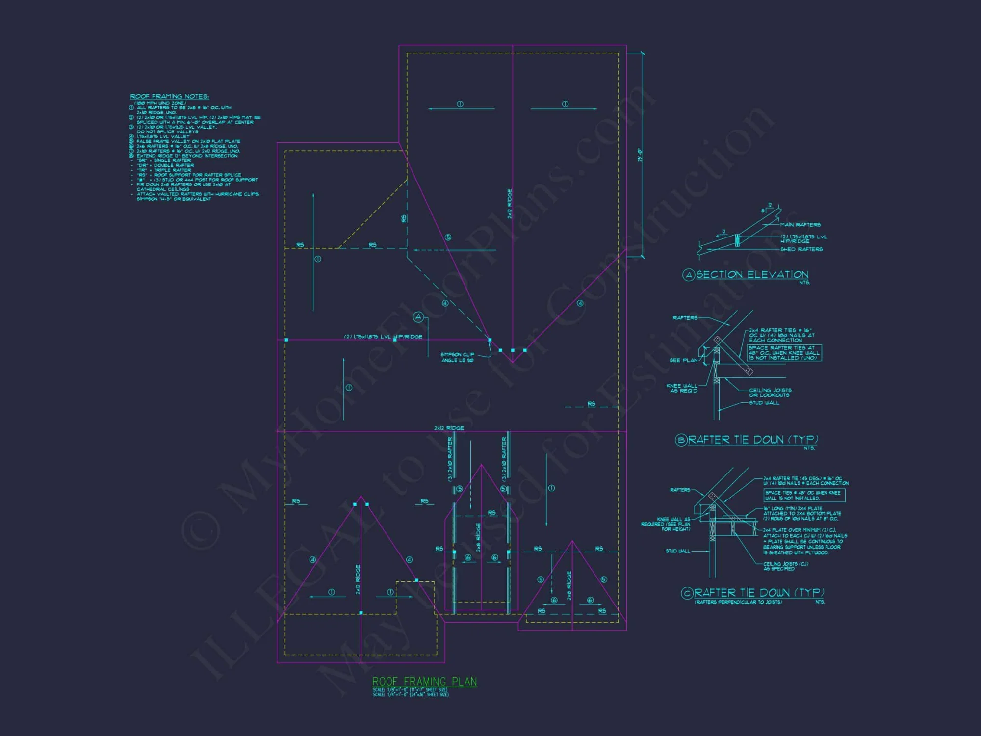 Spacious 3-Bedroom Designs with CAD Blueprints