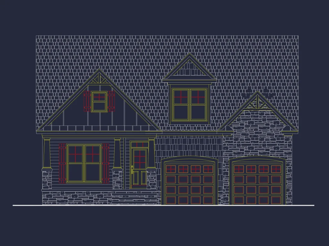 Spacious 3-Bedroom Designs with CAD Blueprints